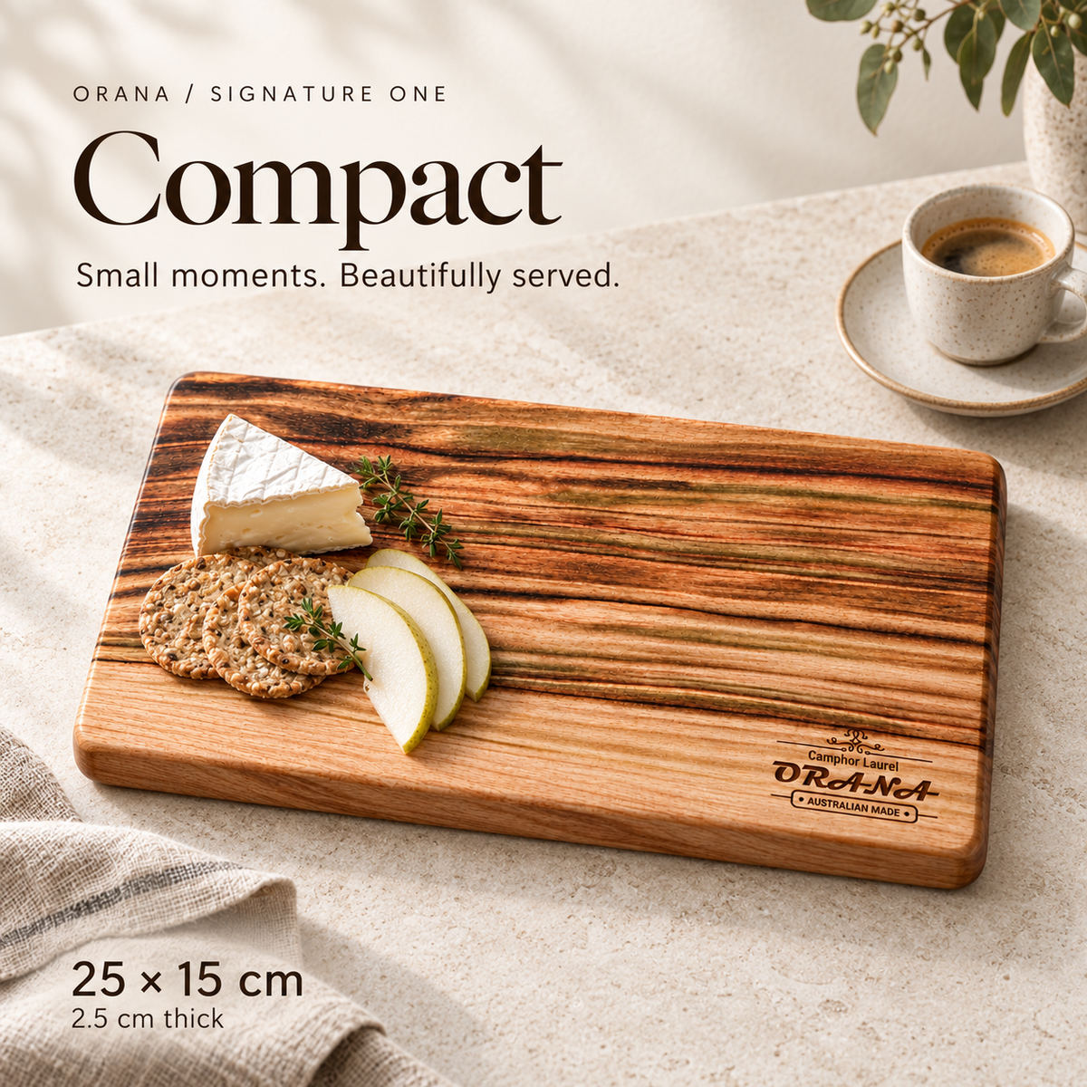 ORANA Signature One Australian Premium Camphor Laurel Cutting & Serving Board Made in Australia