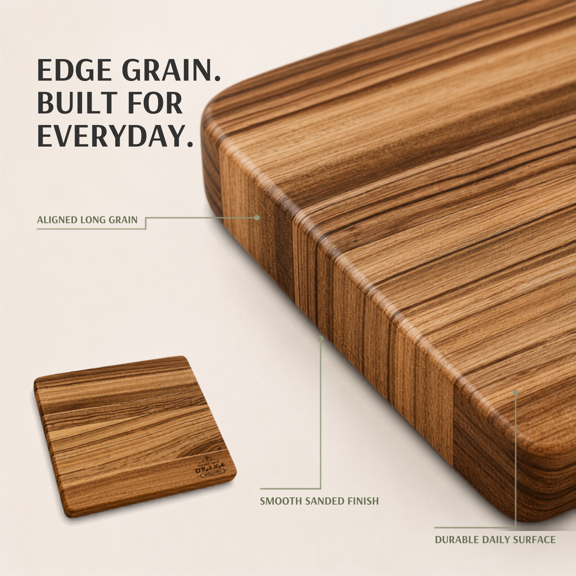 Orana Everyday Edge 40 – Camphor Laurel Cutting Board 40 × 28cm