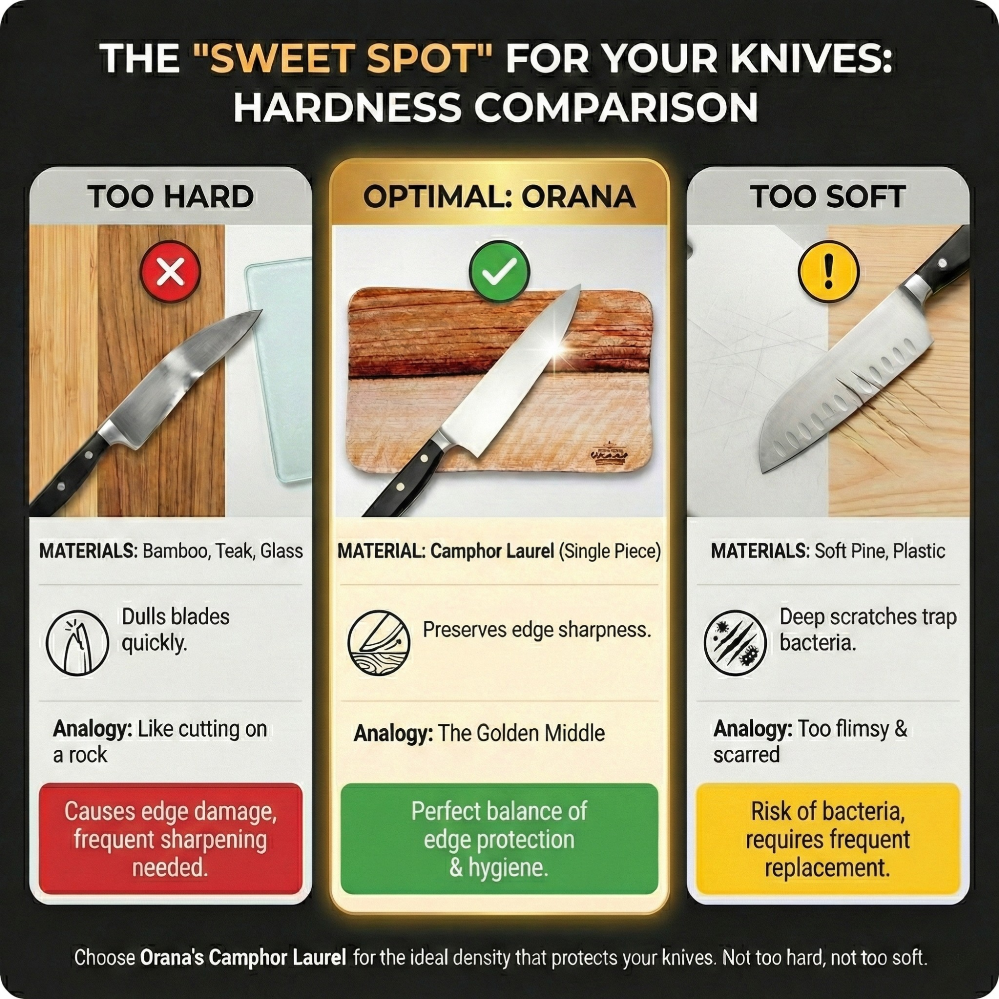 Orana Wavy Single Piece Cutting Board 46cm x 28cm