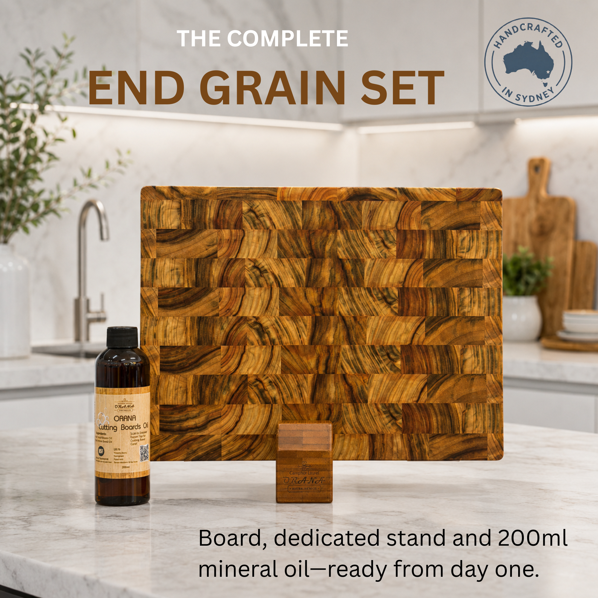 Orana End Grain M Set – 38 × 25 cm | Launch Edition