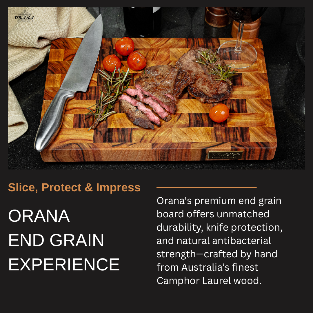 Camphor Laurel Orana End Grain Board 44 x 30cm