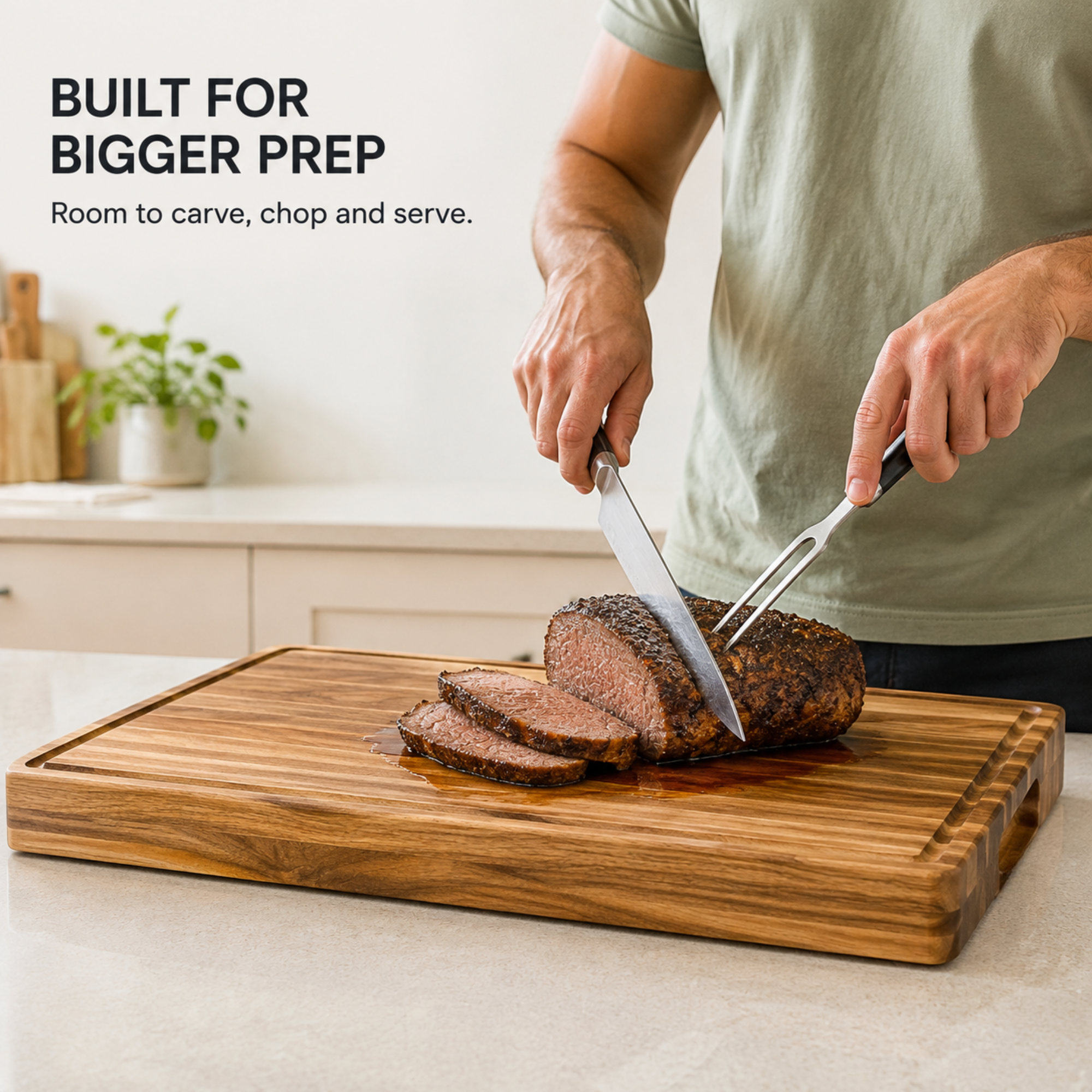 ORANA Everyday Butchers Block 50 – Heavy Duty Camphor Laurel Cutting Board 50 × 30 × 5.5 cm