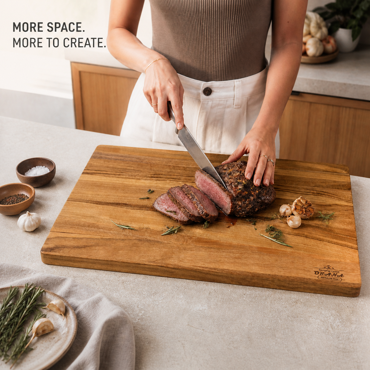 Orana Everyday Edge 55 – Camphor Laurel Cutting Board 55 × 33cm