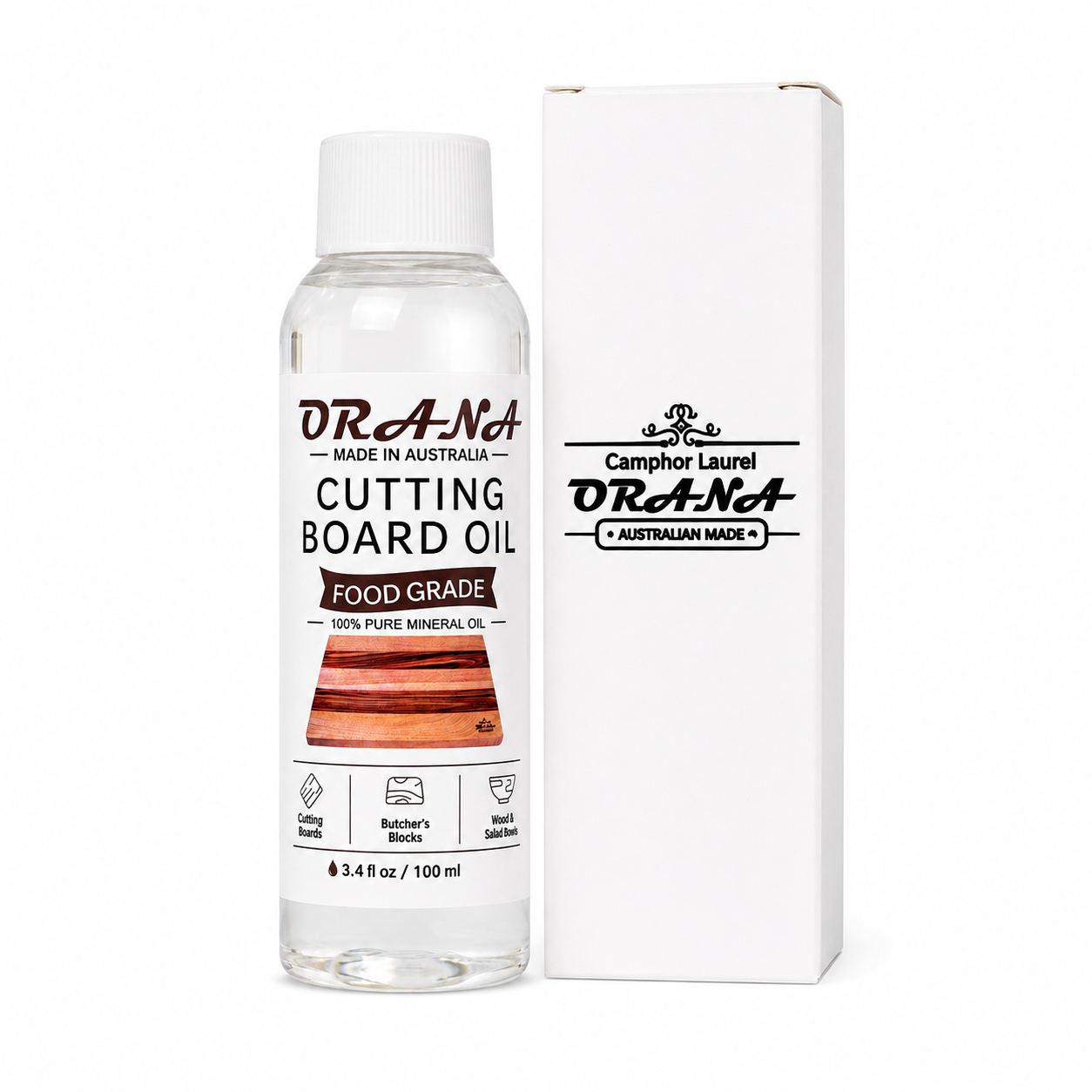 Orana Food-Grade Mineral Oil for Cutting Boards – NSF H1 Certified, Woodworker-Grade Care for End-Grain & Butcher Blocks