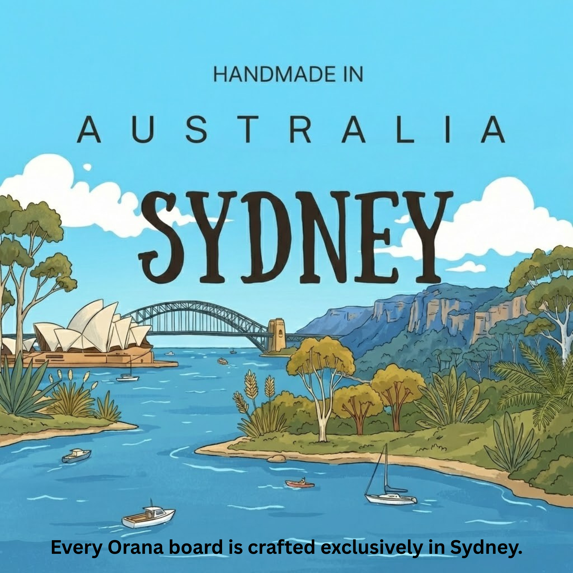 Orana Wavy Single Piece Cutting Board 46cm x 28cm