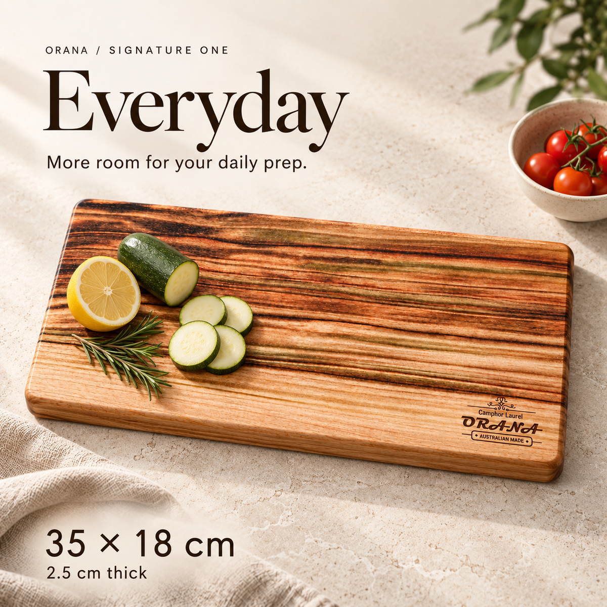 ORANA Signature One Australian Premium Camphor Laurel Cutting & Serving Board Made in Australia