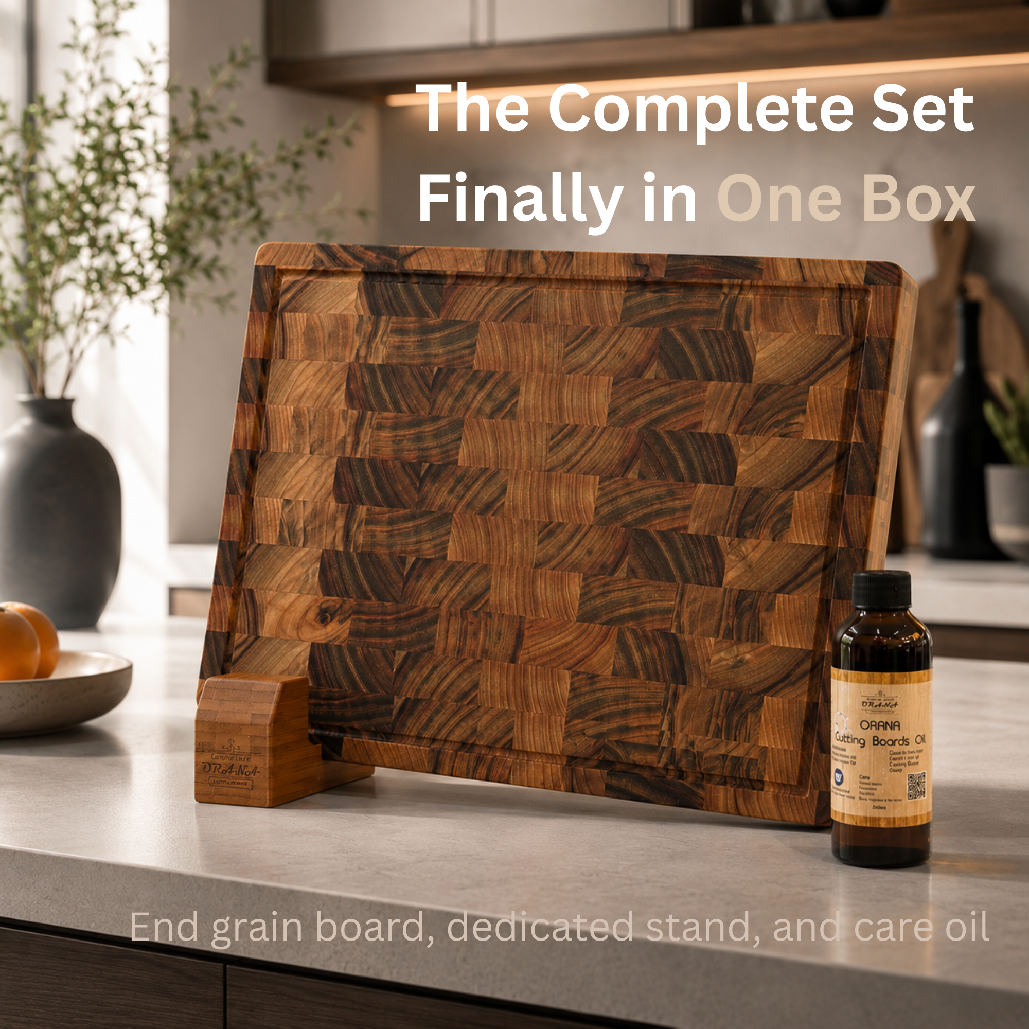 Orana End Grain L Set – 44 × 30 cm | Launch Edition