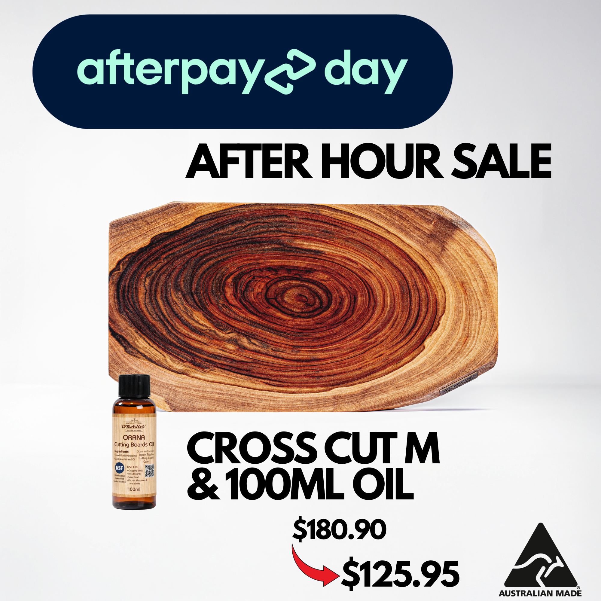 Orana Cross-Cut Medium 50x27cm 3-Directional Cut Design Single-Piece + 100ml oil