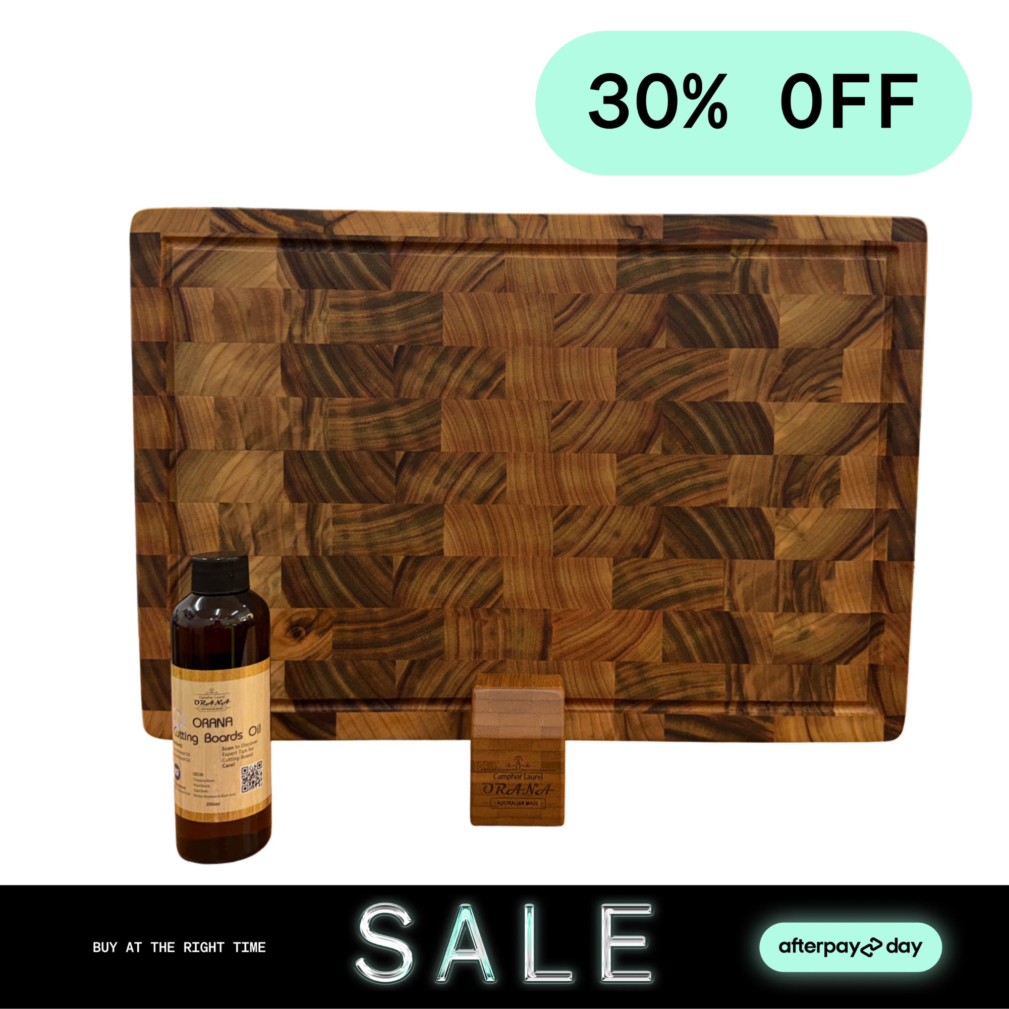 [Gift Product Box] Orana End Grain L Set – 44 × 30 cm + Stand + 100ml oil