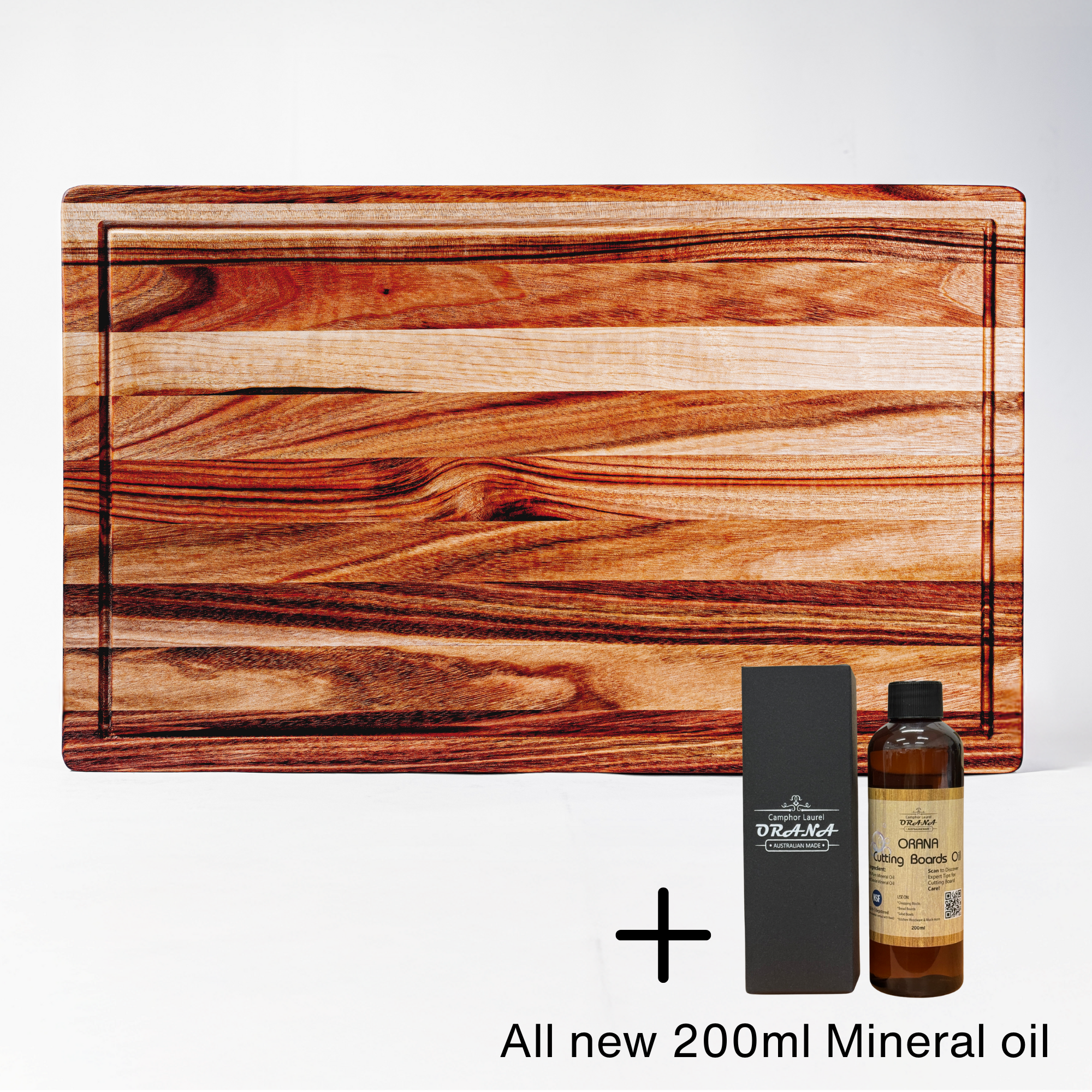 [Spring BBQ Ready] Large Butchers Block 50 x 30cm + All new 200ml Mineral oil