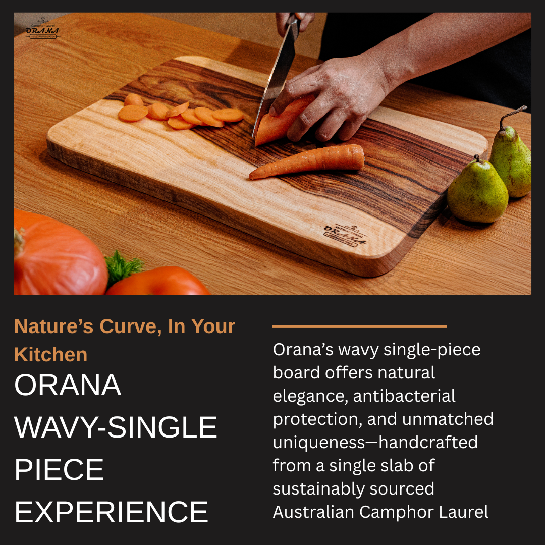 Orana Waveform Single Piece Cutting Board 46cm x 28cm