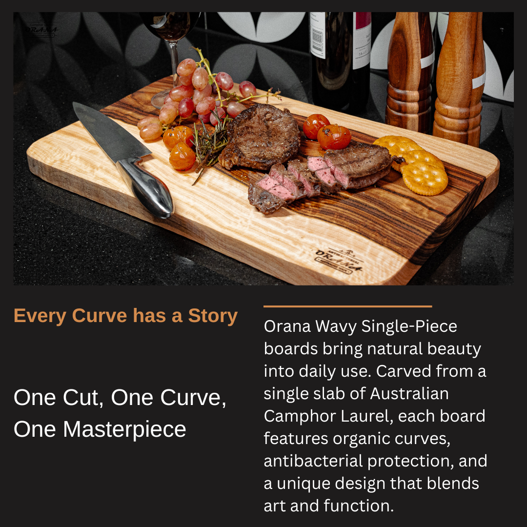Orana Waveform Single Piece Cutting Board 46cm x 28cm