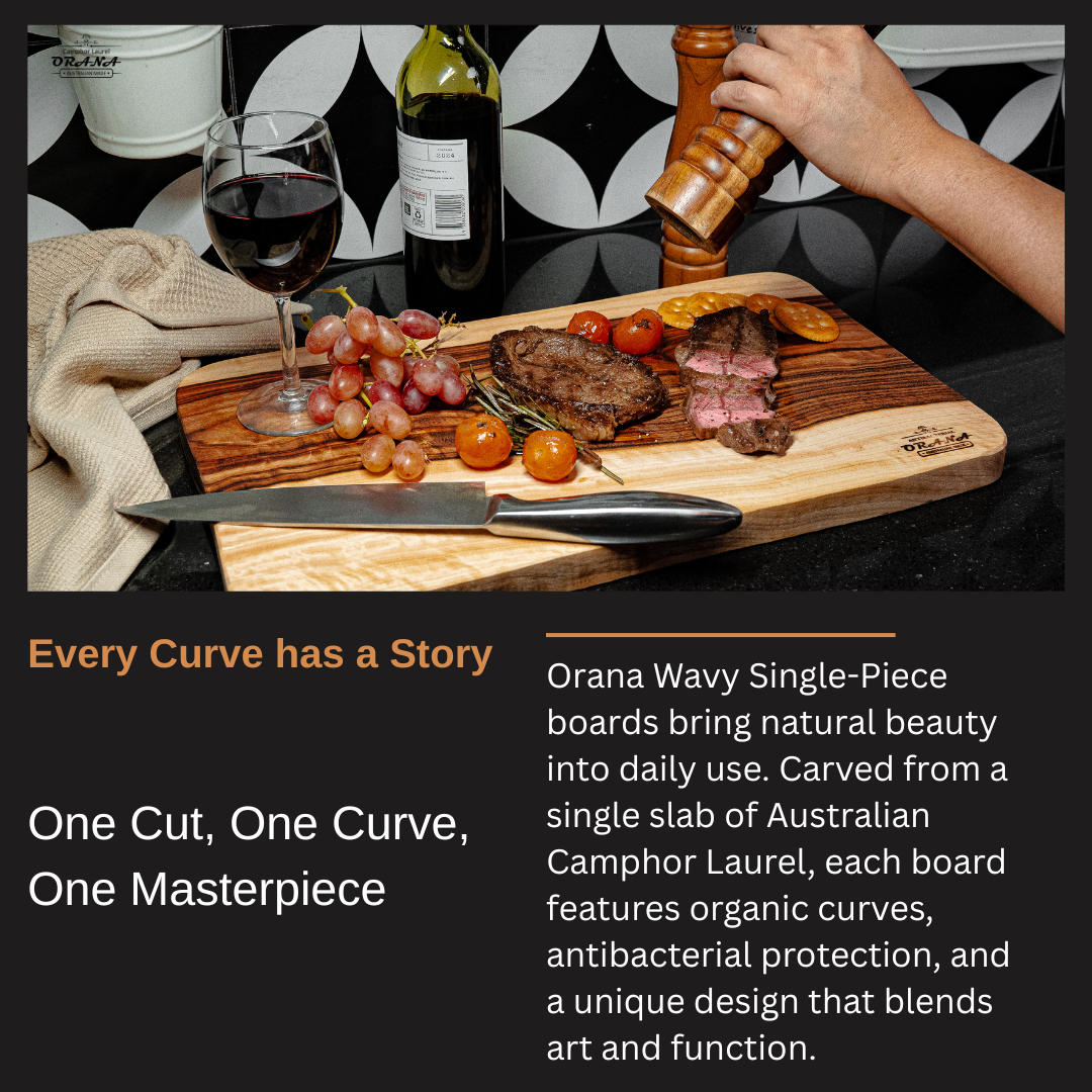 Orana Waveform Single Piece Cutting Board 40 x 23cm