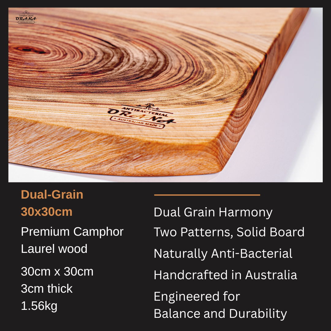 Orana Dual Grain 30x30cm Combining Two Cross-Cut Pieces