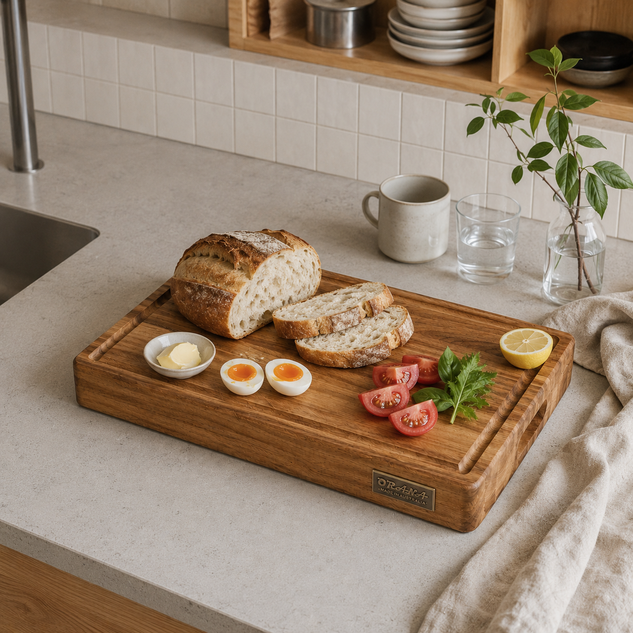 ORANA Everyday Butchers Block 50 – Heavy Duty Camphor Laurel Cutting Board 50 × 30 × 5.5 cm