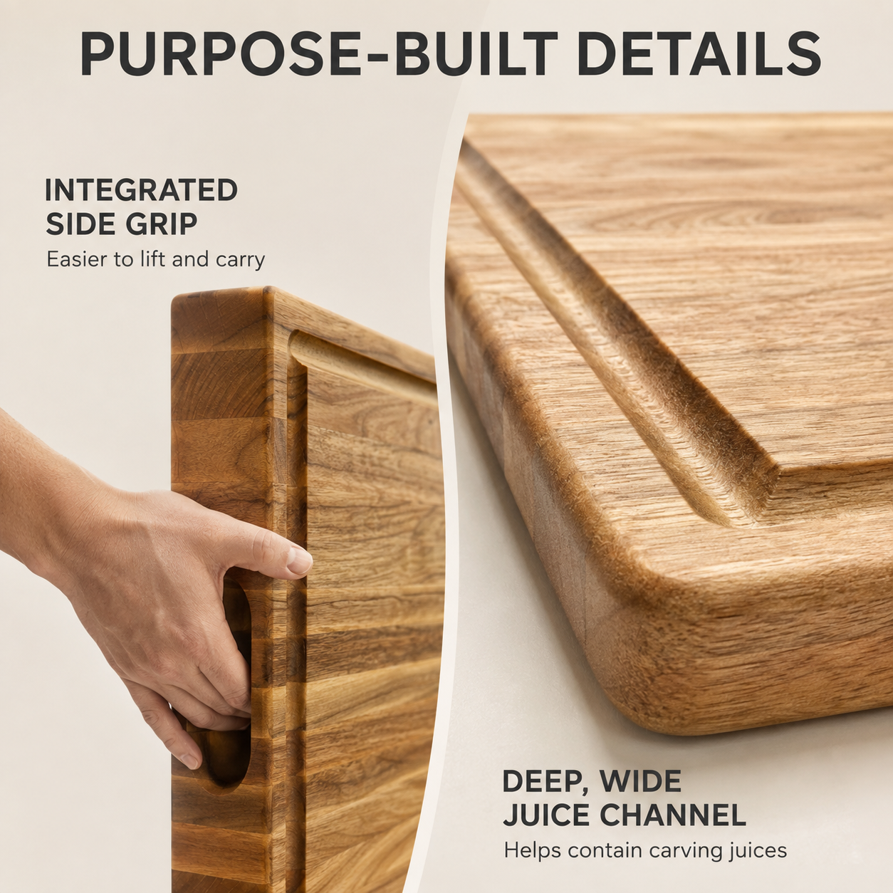 ORANA Everyday Butchers Block 60 – Extra-Large Heavy Duty Camphor Laurel Cutting Board 60 × 35 × 5.5 cm