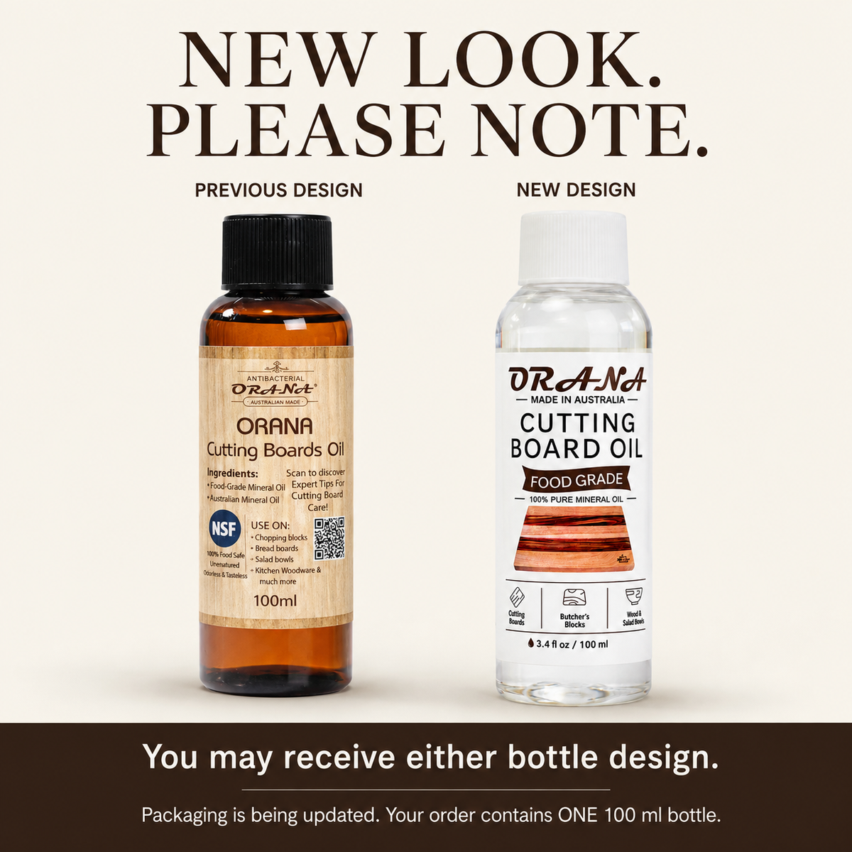 Orana Food-Grade Mineral Oil for Cutting Boards – NSF H1 Certified, Woodworker-Grade Care for End-Grain & Butcher Blocks